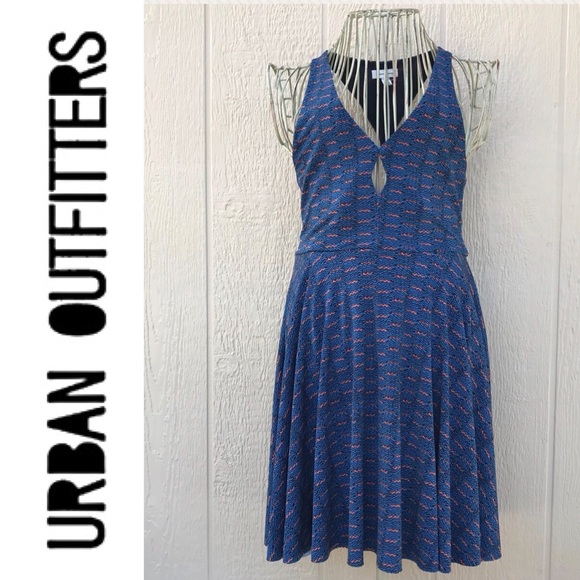 silence + noise Dresses & Skirts - [Silence + Noise • UO] Keyhole Blue Orange Dress S